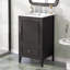 Meuble-lavabo de 20 po avec lavabo, armoire de salle de bain avec porte, tablette de porte et patins réglables, tiroir