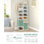 Vertical Shoe Rack, Shoe Shelves, Wood Shoe Organizer for Closet, Entryway, Shoe Tower for Small Spaces, Free Standing, Adjustable, with 2 Hooks-1987207113-1994503925