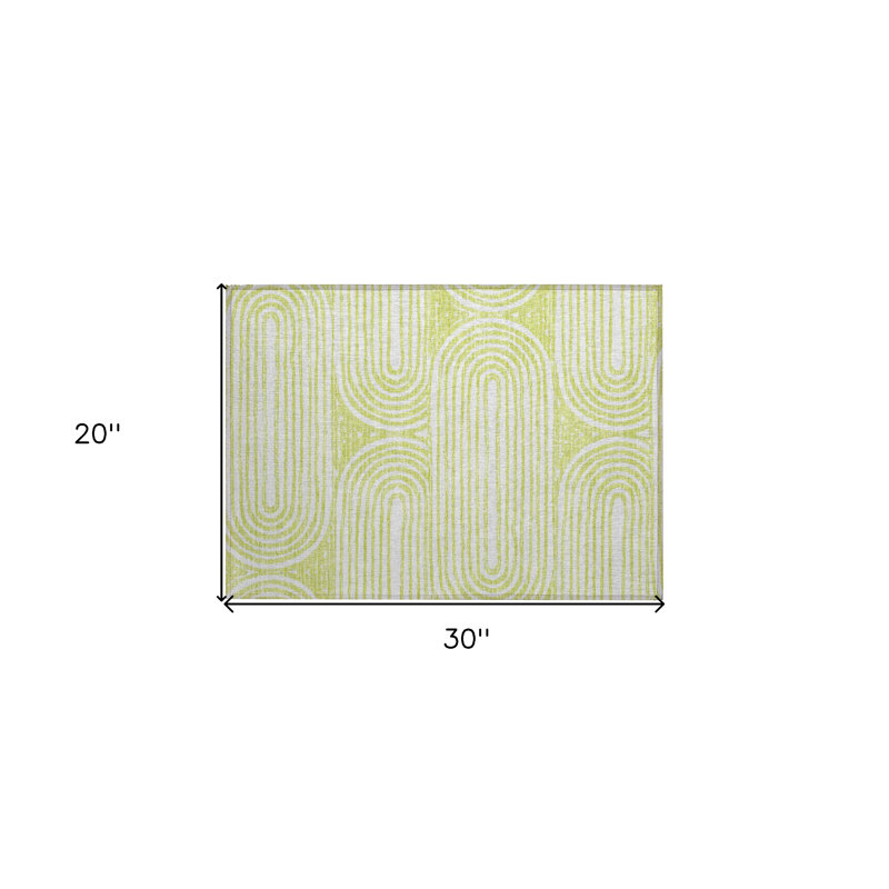 Tapis extérieur lavable et antidérapant 2 pi x 3 pi vert et blanc