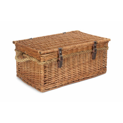 Wicker Rope Handled Double Steamed Storage Trunk
