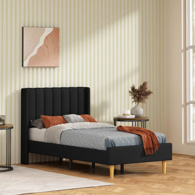 Upholstered Low Profile Platform Bed -  Everly Quinn, B1BE64818B3948CFA3BA660A3F9F996D