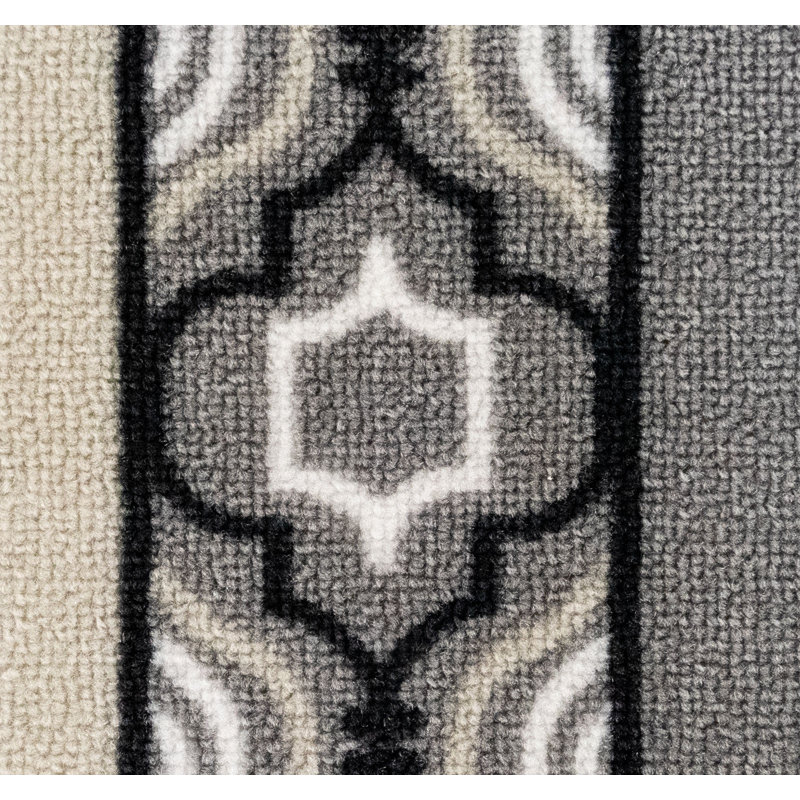 Tapis d'escalier marocain sur mesure, Rectangle 8 po x 2 pi 2 po, Gris