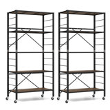 Belenda 30'' W Metal Shelving Unit with Wheels