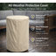 Colonne de foyer au propane cylindrique 26 po avec réservoir de rangement dissimulé, foyer au gaz en béton léger de 40 000 BTU pour petit patio et balcon, gris foncé-1196627928
