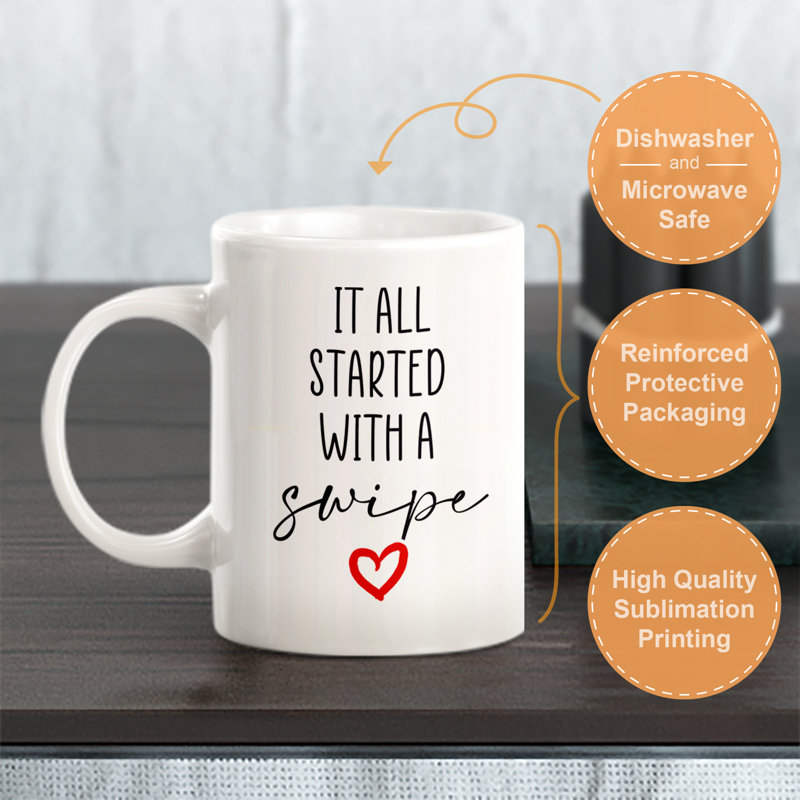 Tout a commencé avec une tasse à café Swipe, Ensemble de verres à lait, Céramique