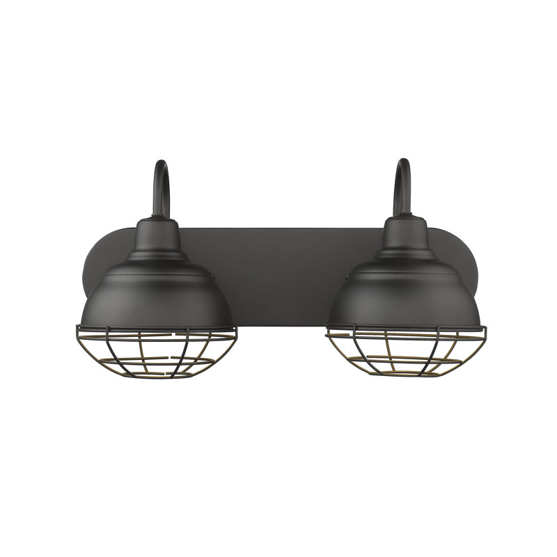 Éclairage de salle de bain à intensité variable 2 lumières Bruges, Noir mat, Noir mat