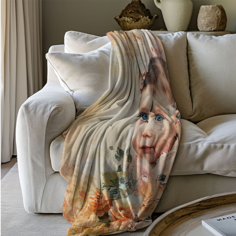 Heritage Heritage Girl - 1 pièce Sherpa Premium, Grand lit, Orange / rouge / beige