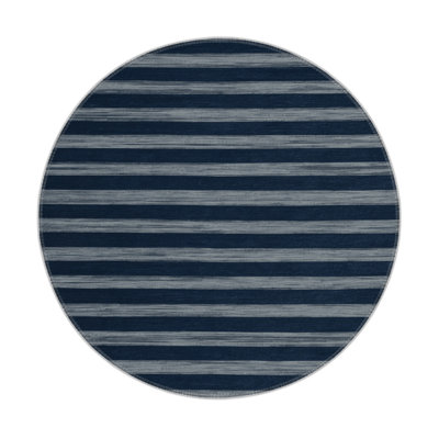 HorizontalStripes Blue Indoor and Outdoor Area Rug