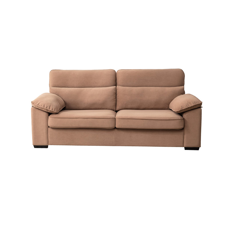 Lit Mid-Century 2 places convertible en grand, brun, lit stable avec fonction coulissante, sensation agréable, Brown