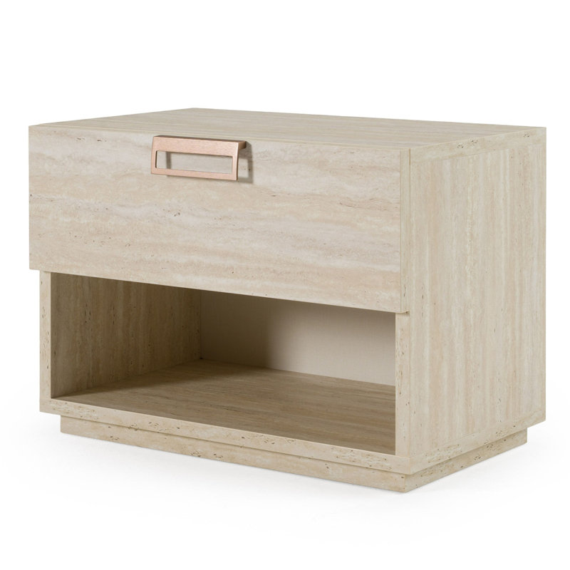Lamod Italia Lago - Table de chevet moderne en faux travertin