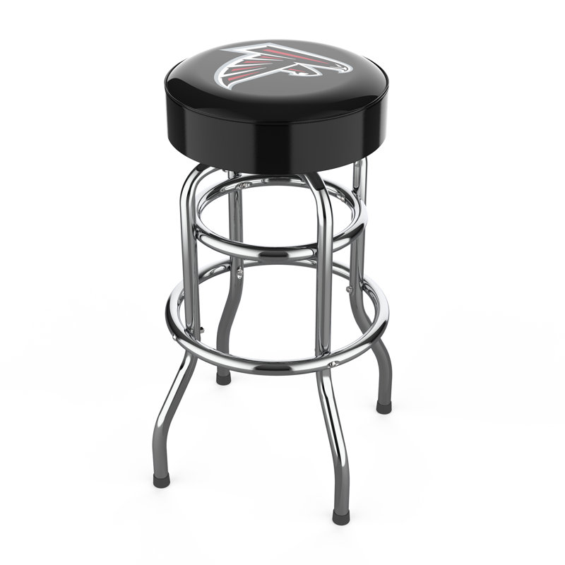 Commercial Grade Chrome Swivel Bar Stool with Vibrant Team Colors  , Atlanta Falcons