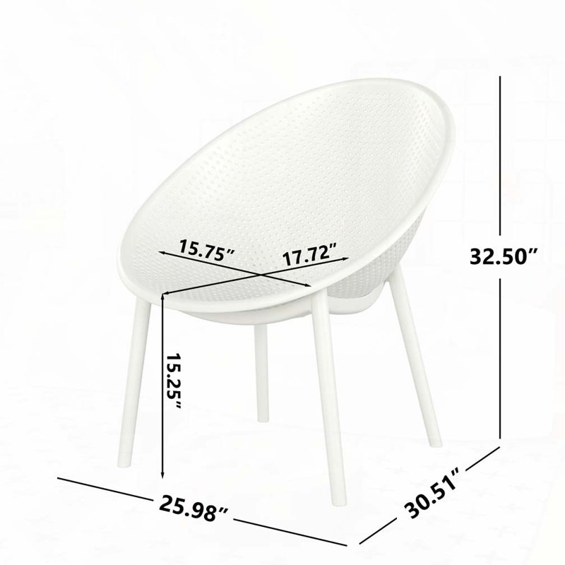 Outdoor Patio Club Chair, White