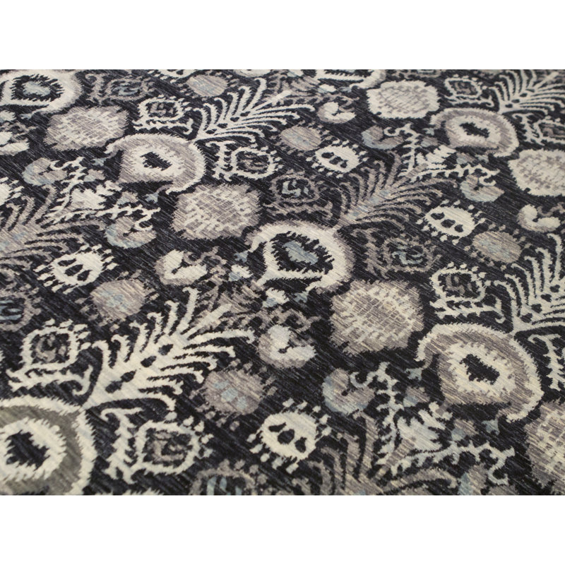 Hand Woven Wool Ikat Area Rug