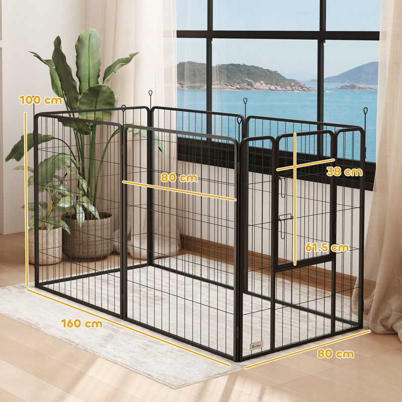 Steel Exercise Pen, 100cm H x 160cm W x 80cm D