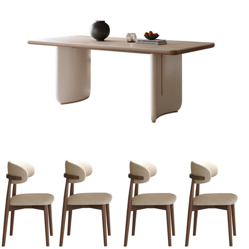 Modern minimalist rectangular dining table, 29.53" H x 62.99" W x 31.5" D