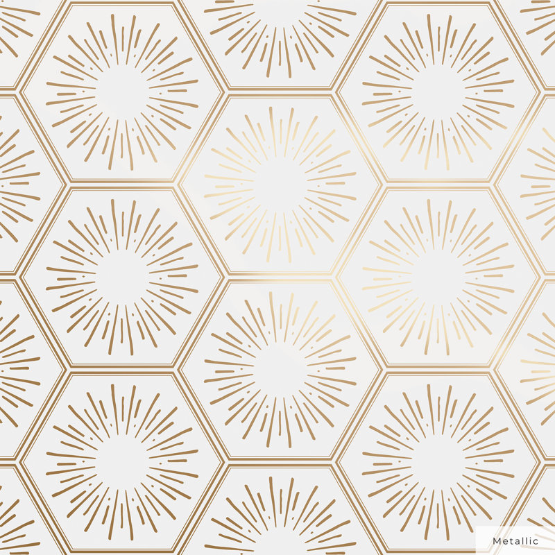 Papier peint adhésif Hello Sunshine, Or, L 16,5 po x l 20,5 po
