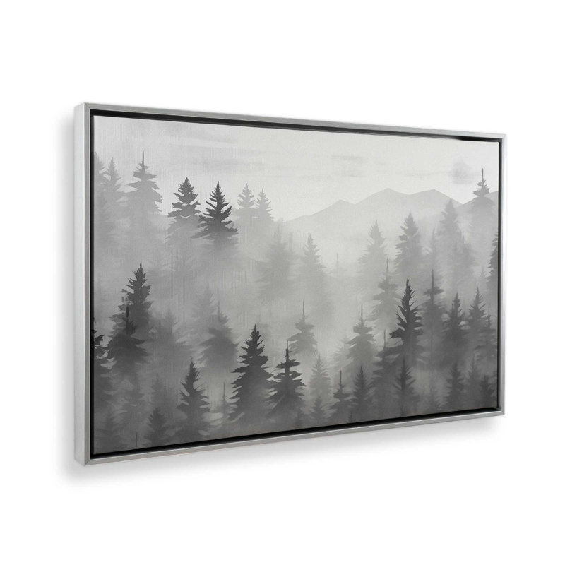 Toile Smoky Pines, Cadre en chrome poli, H 12,75 po x l 18,75 po x P 1,75 po, 1