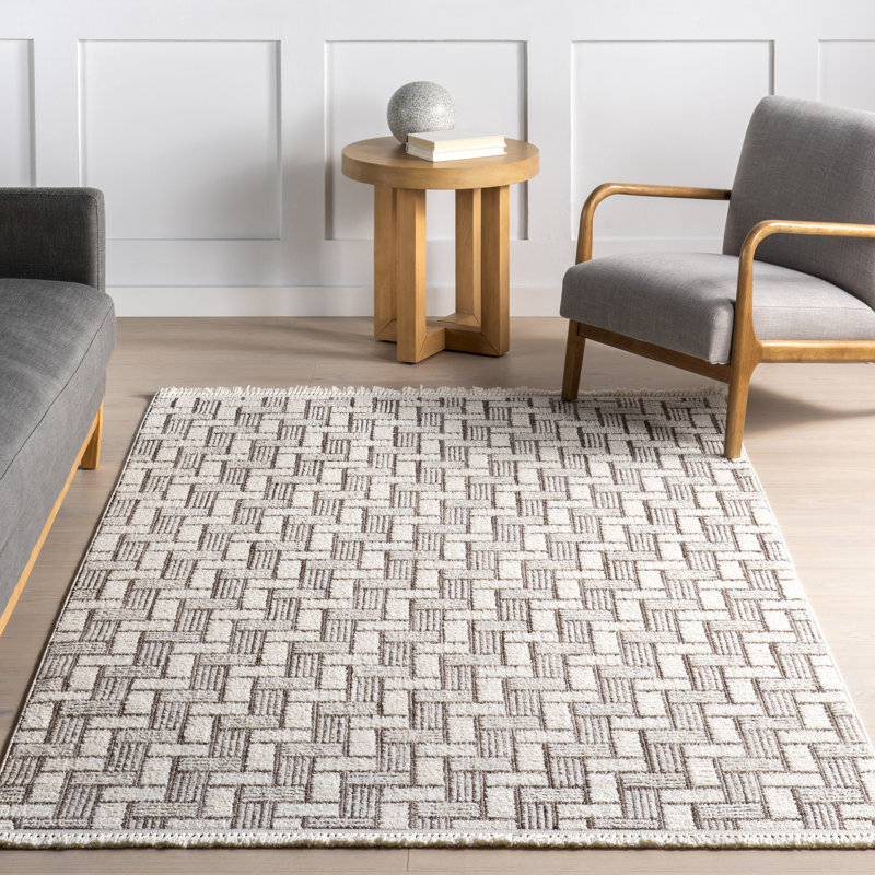 Alora Geometric Tassels Area Rug, Rectangle 8' x 10'