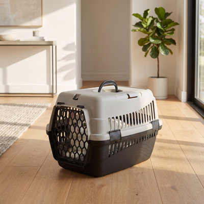 Modern Two-Tone Grey and Black Pet Carrier Travel Kennel Crate (22.3'' W x 15.7'' D x 27.0'' H)