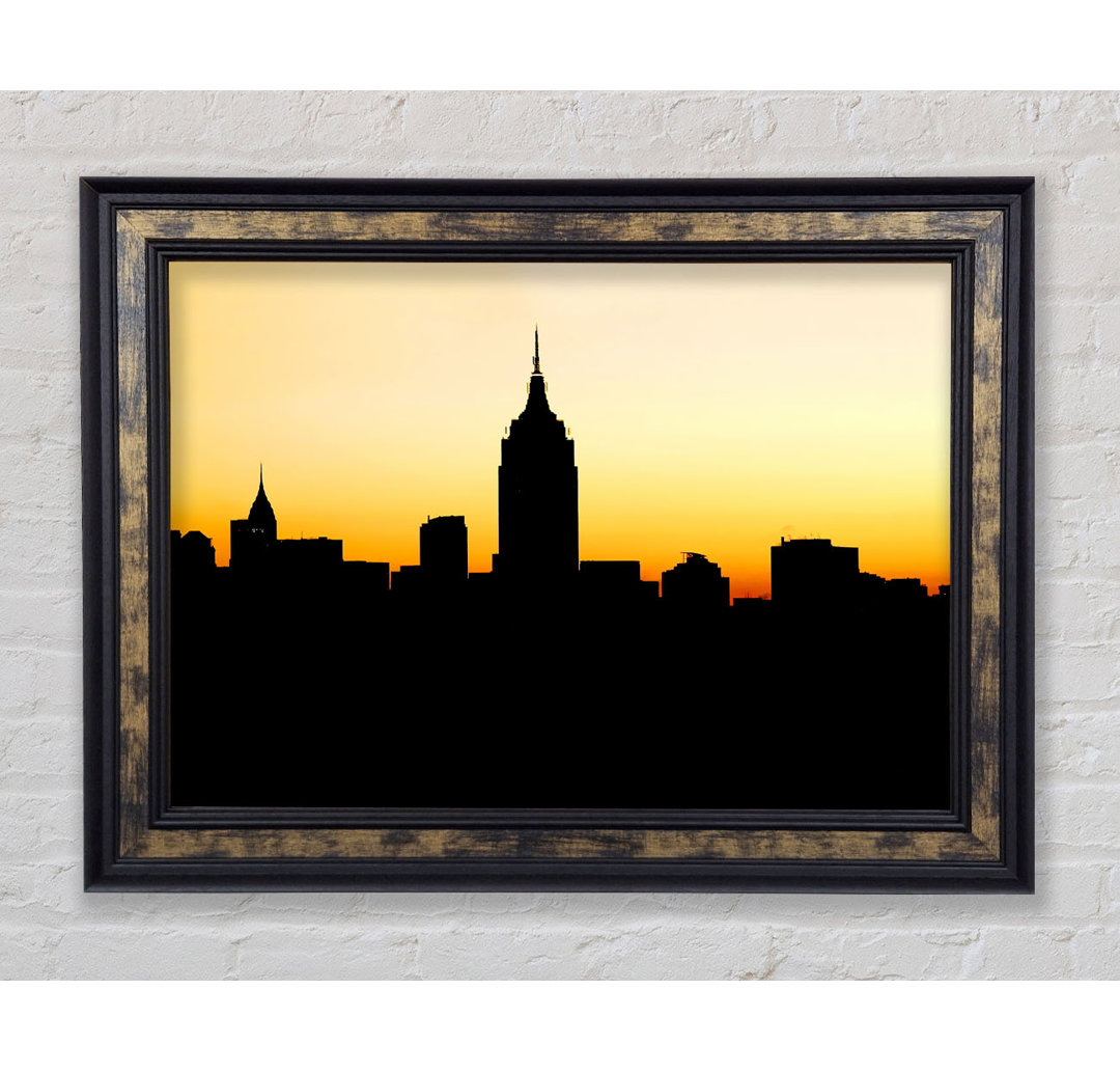 Empire State Building im goldenen Sonnenlicht - Einzelner Bilderrahmen Kunstdrucke