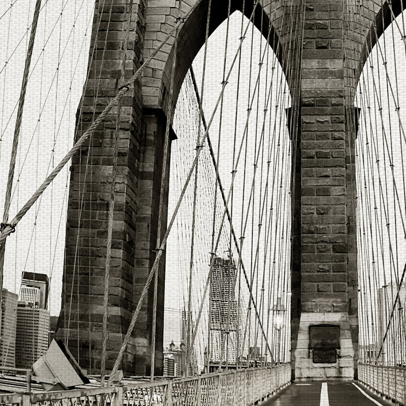 « rétro brooklyn bridge », reproduction d’impression sur toile tendue, H 40 po x l 30 po x P 1,5 po