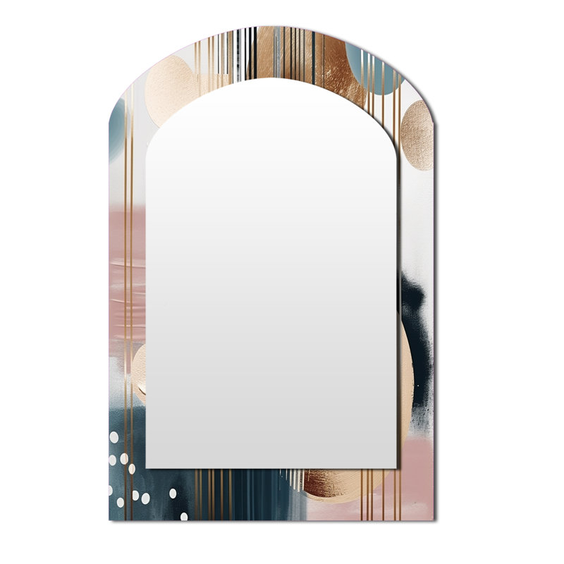 Doux couleurs douces formes et lignes marbre III - marbre arche miroir décoratif, 43 po x 33 po