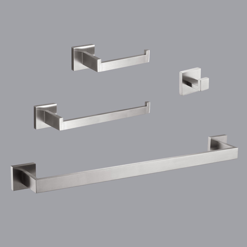 4 - Piece Bathroom Hardware Set, Brushed Nickel