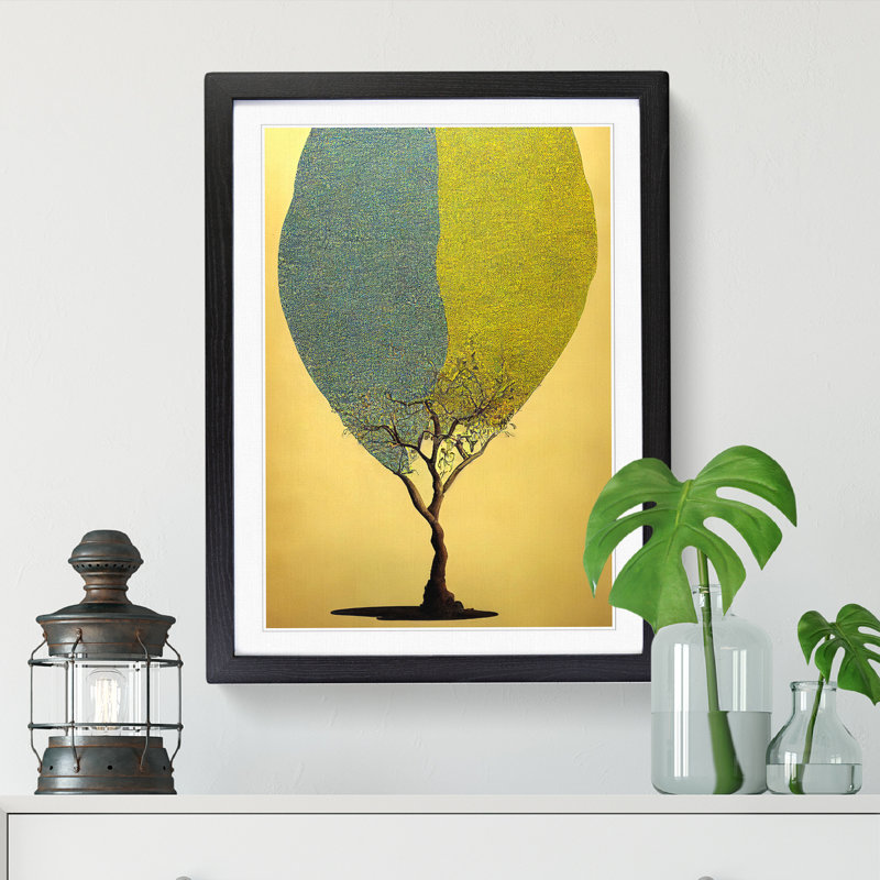 Unique Tree Art Vol.2 - Picture Frame Print, 34cm H x 25cm W x 2cm D, Oak