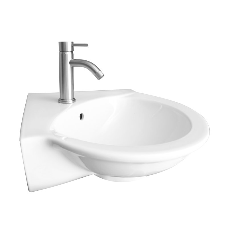 Barclay 25.25'' Vitreous China U-Shaped Bathroom Sink with Overflow, White