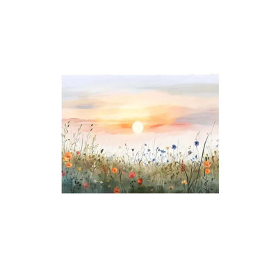 16*20，Canvas Wall Art with Pine Wood Frame, Vibrant Landscape Print for Living Room, Bedroom & Office Decor - Rustic Modern Floral Design, Perfect Chr