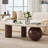 Modern Triangular Coffee Table With Three Legs, Metal Ball Feet And Bun Base Coffee Table For Living Room/Guest Room-120279457-120279455