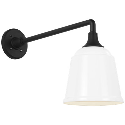 Thomas O'Brien, "Academy 17.5" Mack Barn Light in Matte Black with 16" Rockhouse Shade