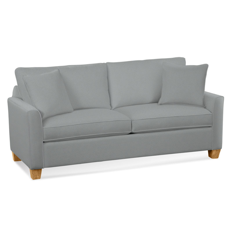 Charleston Sleeper Sofa, Honey, Light Blue Performance Fabric; 0851-55, 5" Innerspring Mattress