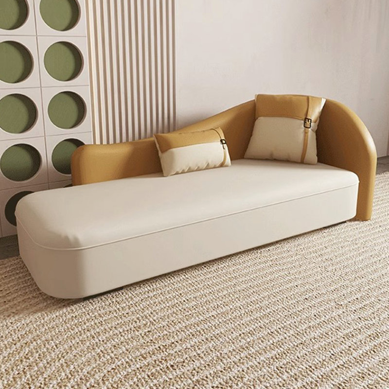 Chaise longue rembourrée Comfort, Brun / beige, Accoudoir à droite (vu de face)