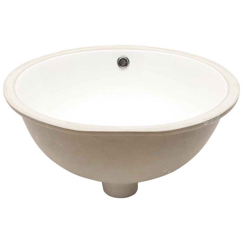 Modern Bathroom Sink In White Ceramic - 19X16 Inches, Oval Undermount With Overflow, Stain , Space Saving 19"X16", Oval, Elegant Design
