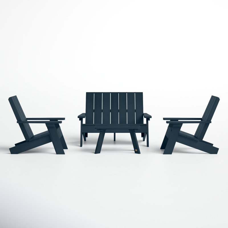 Byrnes 4 - Person Patio Conversation Set, Federal Blue