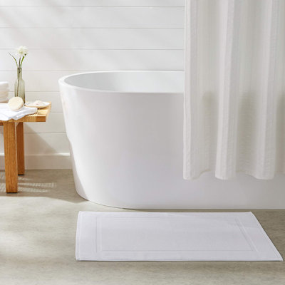 Tapis de bain 100% coton de première qualité, doux et absorbant, lavable à la machine, 684 g / m², blanc, tapis de douche / baignoire de style hôtel 30 po x 20 po, paquet de 6