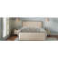 Structure de lit moderne en métal avec tête et pied de lit en tissu courbé, avec rangement sous le lit, lattes de lit en métal robustes-1923807008