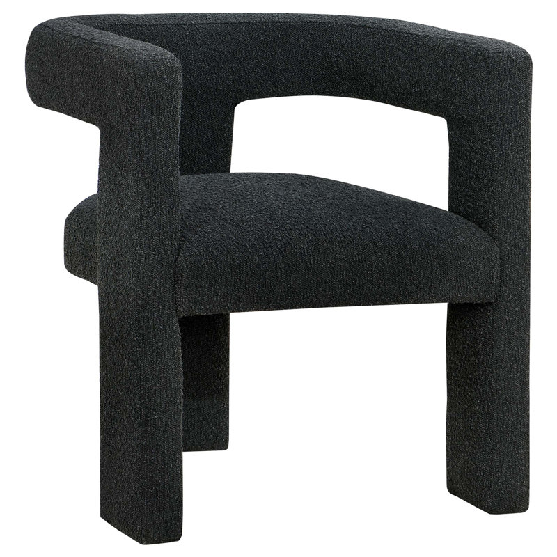 Chaise d'appoint rembourrée Mckinley Boucle, Noir