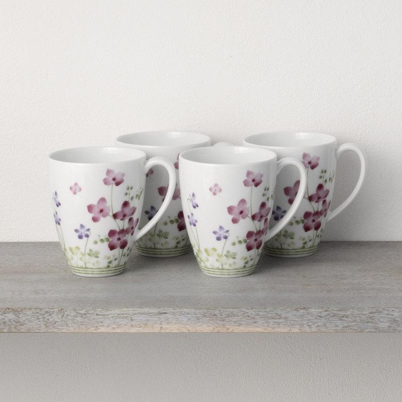 Mugs Noritake Bloomington Road, 16 oz, 4, Bleu / vert / rose / mauve