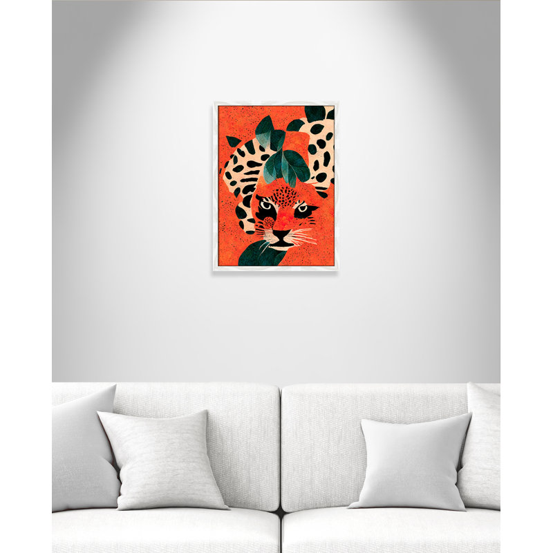 «Jaguar’s Gaze I» par Treechild, L 17 po x H 23 po, Impression encadrée, Grain de bois blanc