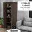Grande armoire de rangement moderne de 69 pouces avec tablettes réglables et portes à fermeture en douceur-1219257863