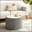 Table de bout cylindrique en cuir clair pour une vie moderne et un décor élégant-673327616