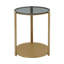 Table de bout en verre à 3 pieds avec rangement