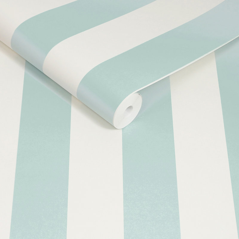 Cath Kidston Canopy Stripe Duck Egg Wallpaper, Blue