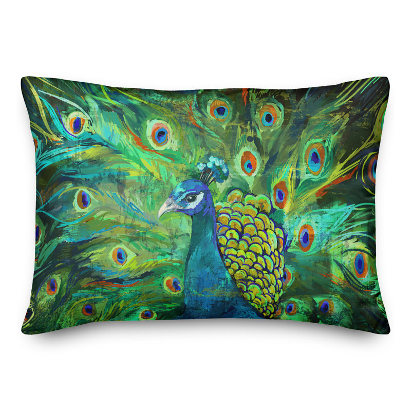 Peacock Power Throw Pillow