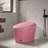 Pink Smart Toilet with Auto Open/Close & Foot Sensor, Heated Seat, Warm Wash & Dry