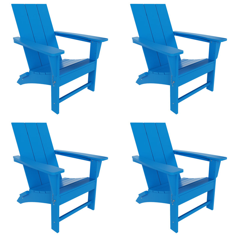 Joubert Foldable Outdoor Adirondack Set, Pacific Blue