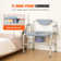 VEVOR Commode Chair, Bedside Commode with Drop-Down Arms and Detachable Backrest