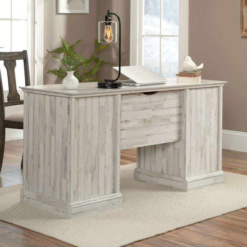 Bureau double caisson Evanka, Blanc